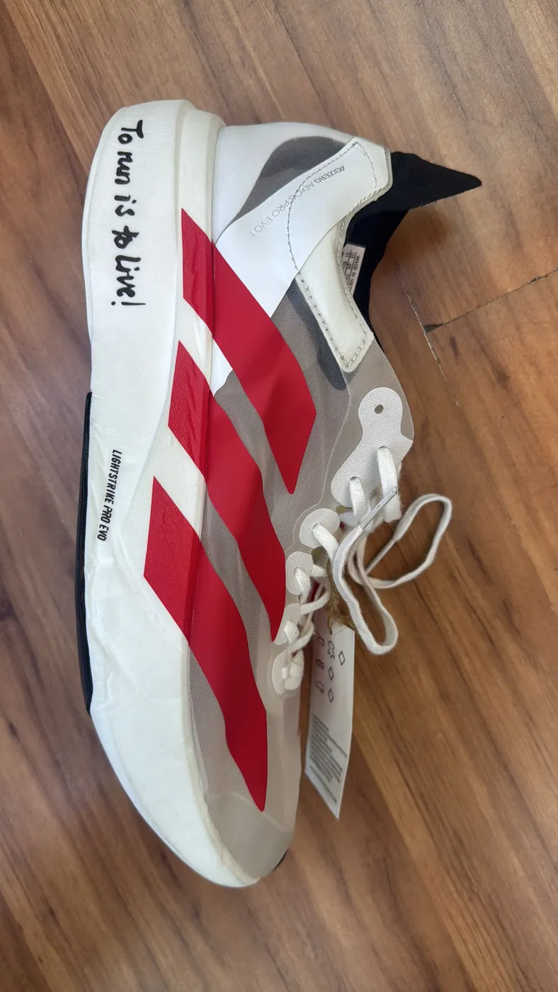 adidas Adizero Branco e Vermelho Assinado